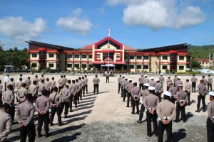 Gelar Pasukan Kapolres Banggai Akan Terjunkan Ratusan Personel Gabungan Dalam Pengamanan Pilkades.