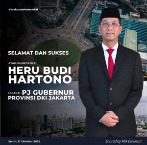 Selamat Atas Dilantiknya Bp. Heru Budi Hartono Gubernur DKI