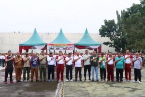 Gelar Olahraga Bersama, TNI-Polri di Asahan Kompak Jaga Sinergitas dan Soliditas.
