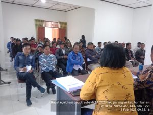 Rapat e-alokasi Pupuk Subsidi TA 2023 Kecamatan Paranginan Kab.Humbahas