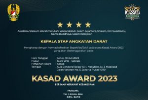 KASAD AWARD 2023 Bersama Merawat Kebangsaan.Dengan Beberapa Nominasi Penilaian Artikel