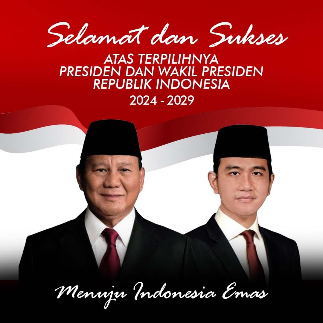 Gelar Syukuran Kemenangan Prabowo Gibran. Semarang Kemenangan Paslon 2 untuk perolehan Suara 58%