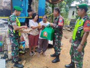 TNI bersama masyarakat kembali tampil untuk korban kebakaran Muara Lehei Barito Utara.